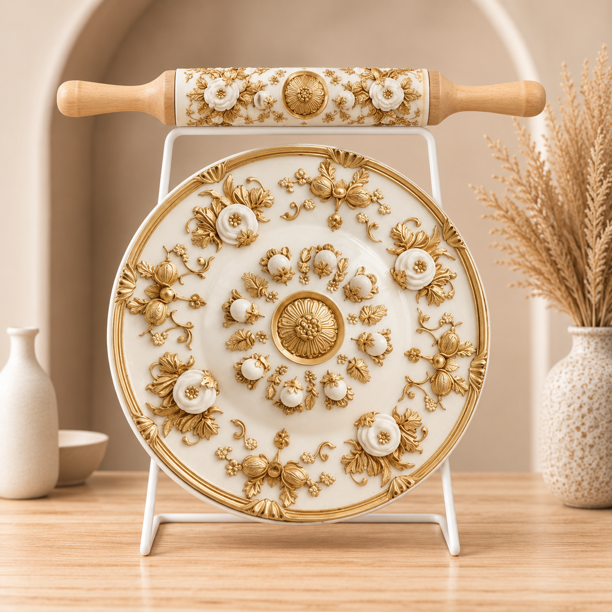 Traditional Marble Chakla Belan Set – Premium Kitchen Collection