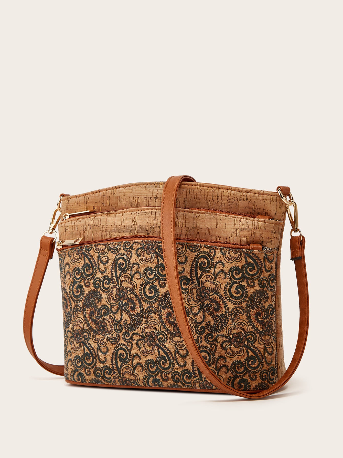 Sac en cuir rétro avec motif arbre.