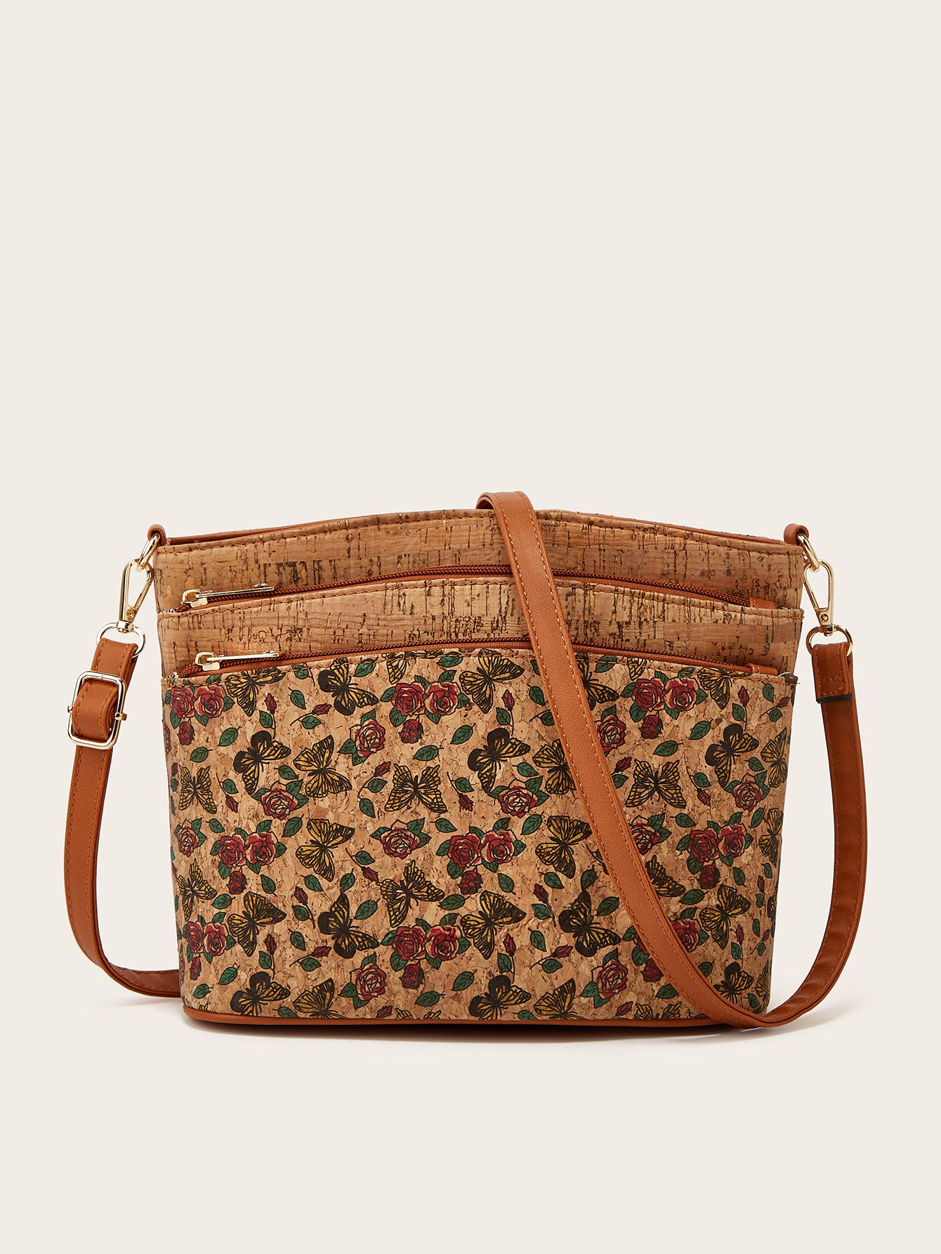 Sac en cuir rétro avec motif arbre.