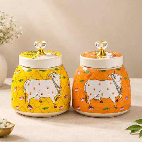 Golden Pasture Jar ! Handcrafted By Stonex Handicrafts