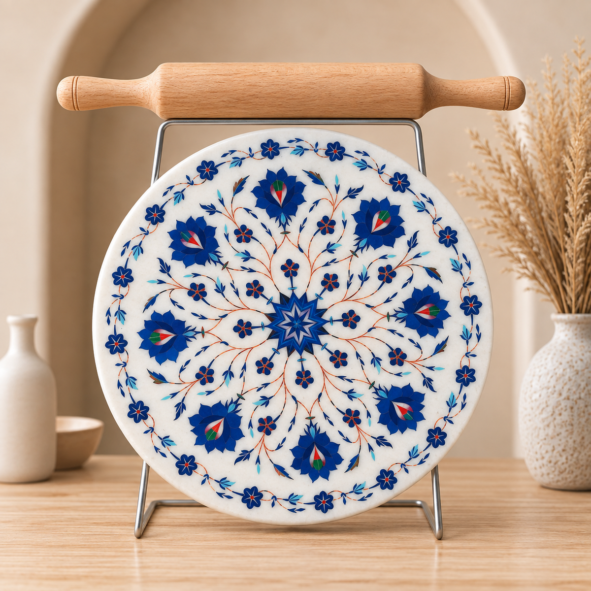 Traditional Marble Chakla Belan Set – Premium Kitchen Collection