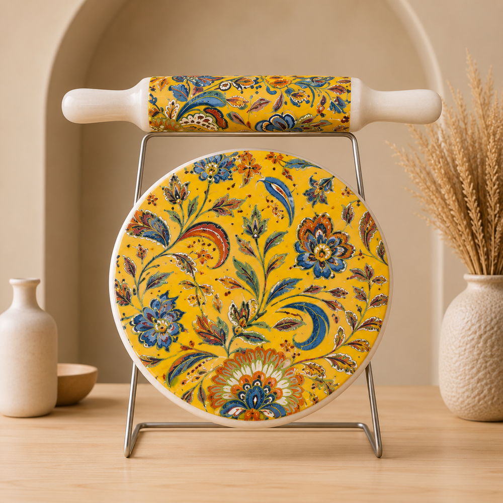 Marble Printed Chakla | Handcrafted By Stonex Handicrafts |