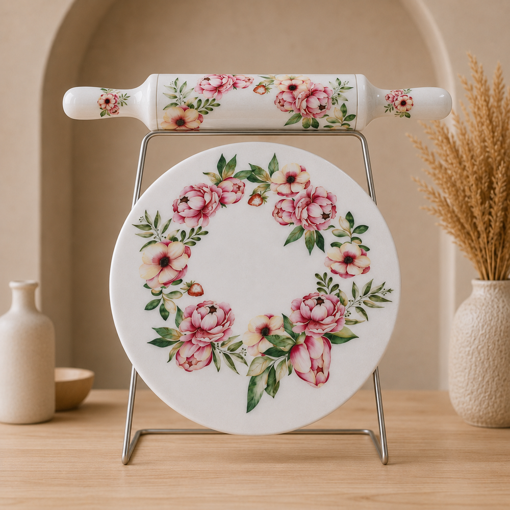 Marble Printed Chakla | Handcrafted By Stonex Handicrafts |